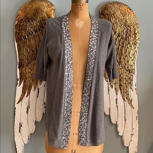 Apt. 9 Grey Sequined Cardigan